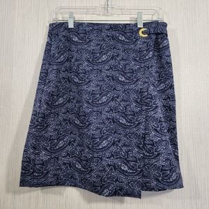 Michael Kors faux wrap front floral & paisley print skirt woman's size small